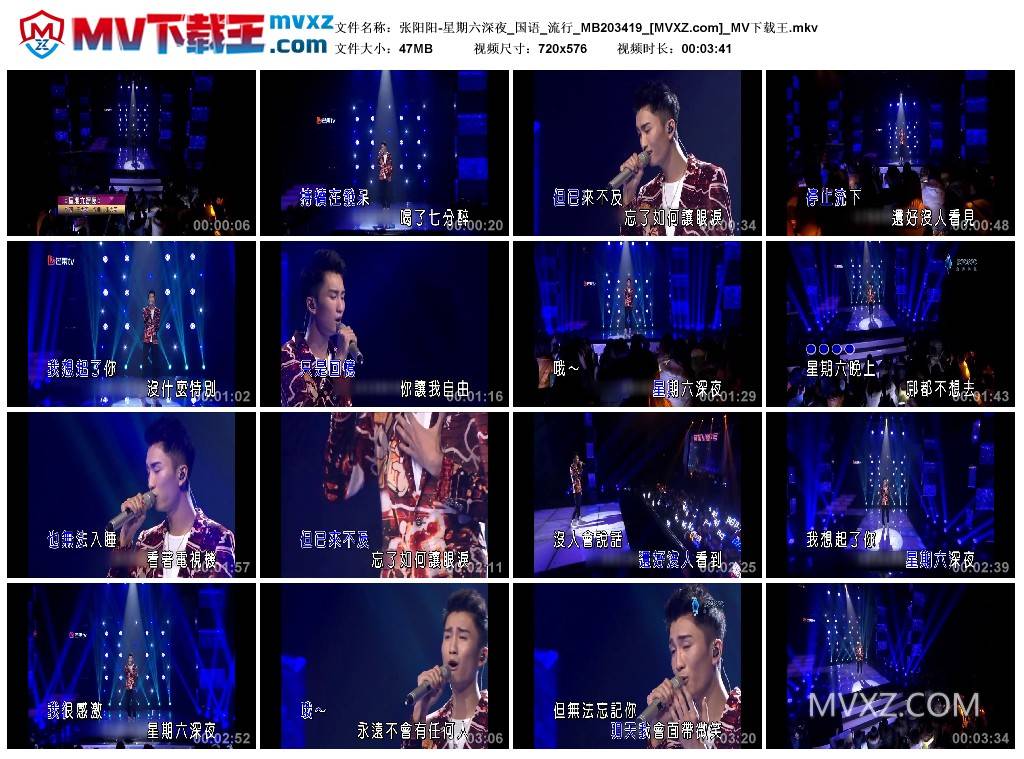 张阳阳-星期六深夜_国语_流行_MB203419